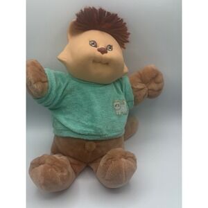 Vintage 1983 Cabbage Patch Kids Koosas Cat Plush Brown Teal Shirt Coleco 11 inch